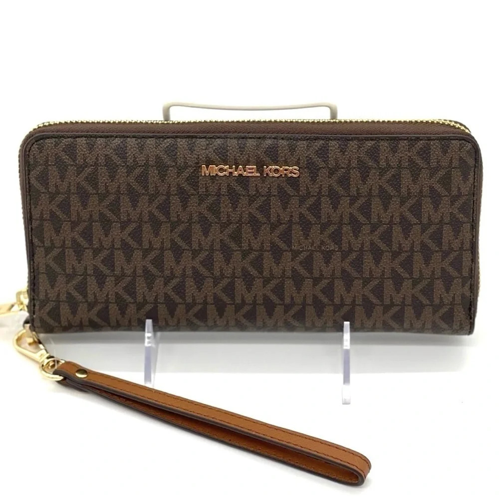 Michael Kors Continental Wallet Wristlet Brown